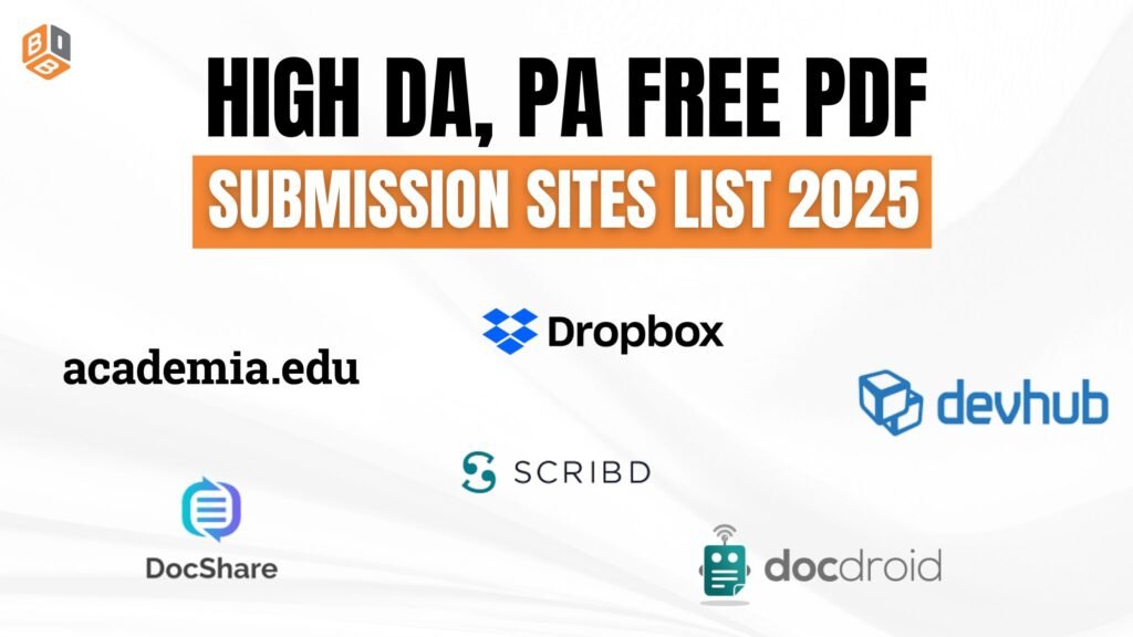 High DA, PA Free PDF Submission Sites List 2025