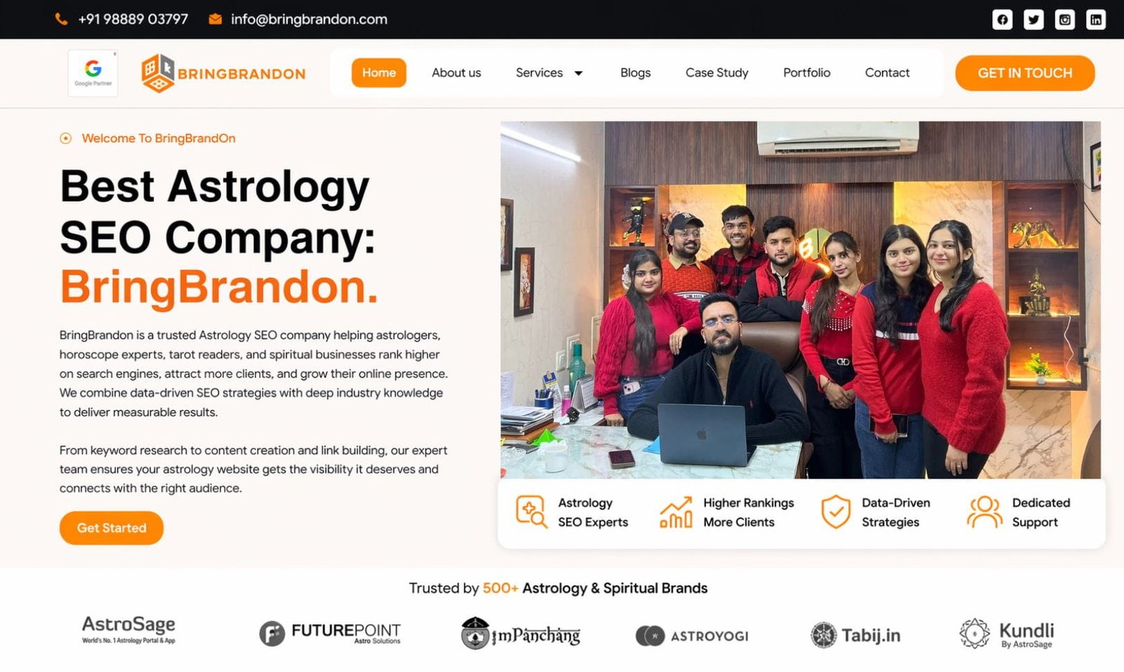"BringBrandon astrology SEO team helping astrologers grow online with expert SEO services"